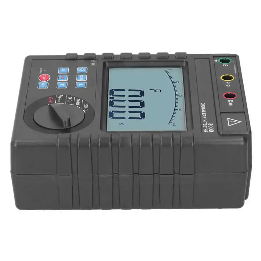 ETCR3000 High Accuracy Ground Resistance Tester 0.01-2000Ω Digital Earth Resistance Meter 0~600V AC Multimeter Grounding Voltage