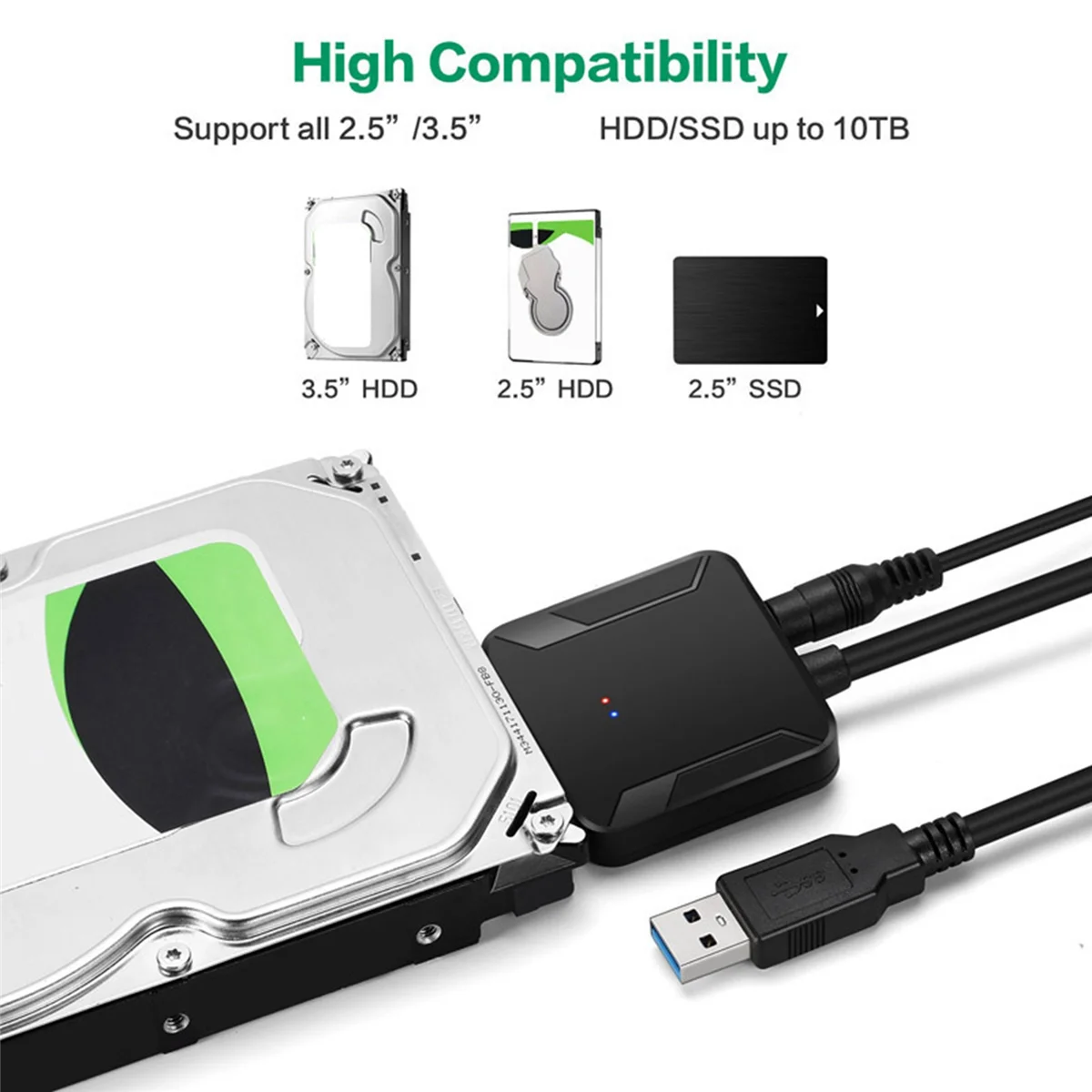 N18R 2X USB 3.0 إلى Sata محول كابل محول 22Pin SataIII إلى USB3.0 محولات ل 2.5 بوصة 3.5 بوصة Sata HDD SSD