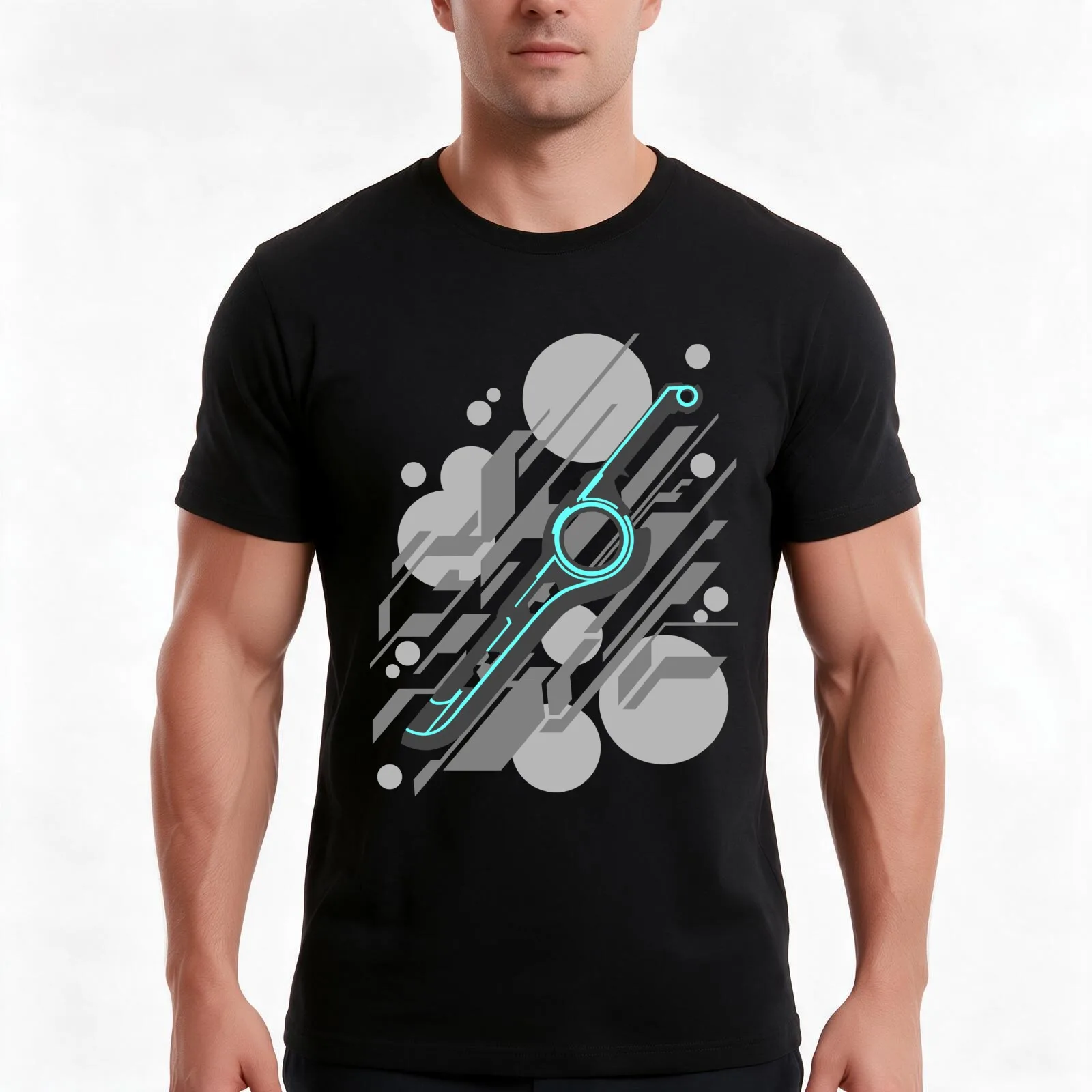 Monado Abstract T-Shirt, Classic Crew Neck Shirt, Breathable Cotton Everyday Tee