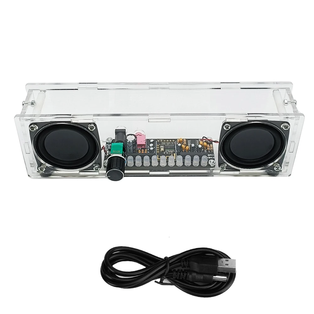 PAM8406 Bluetooth DIY speaker kit, spectrum, USB electronic amplifier, dual channel stereo, with Bluetooth level indicator light