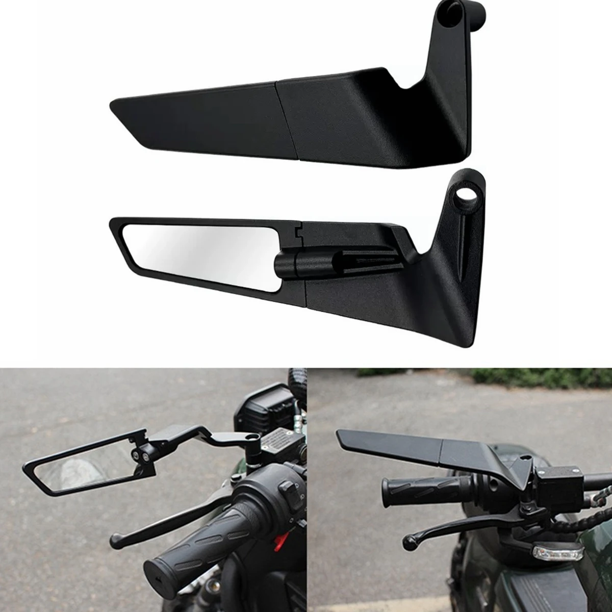 Für KTM BMW Kawasaki YAMAHA MT07 MT09 Universelle Motorrad-Spiegel Stealth Winglets Spiegel-Kits Drehbare Einstellbare Spiegel