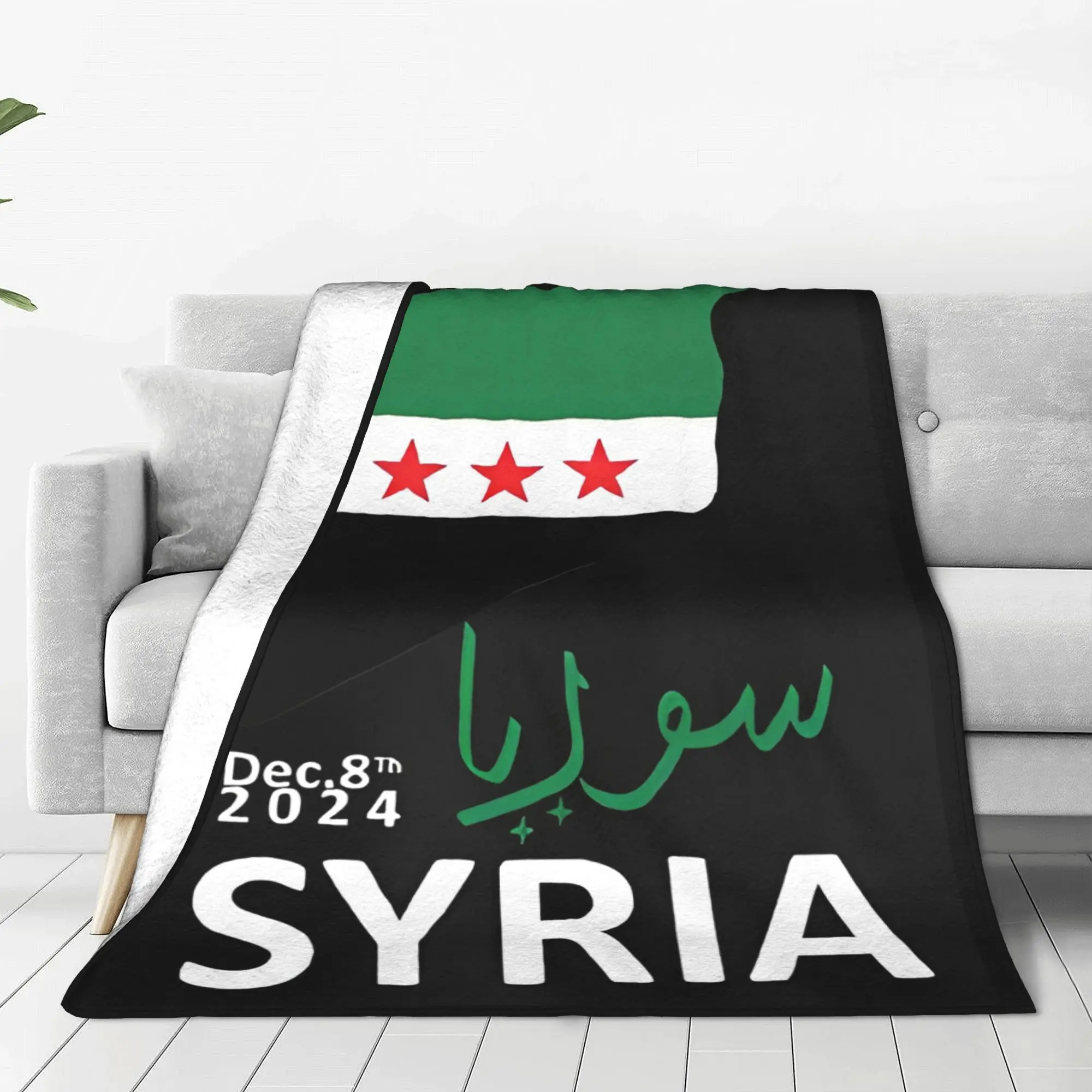 Syria Flag Velvet Throw Blankets Syrian  Blanket for Home Outdoor Lightweight Bed Rug