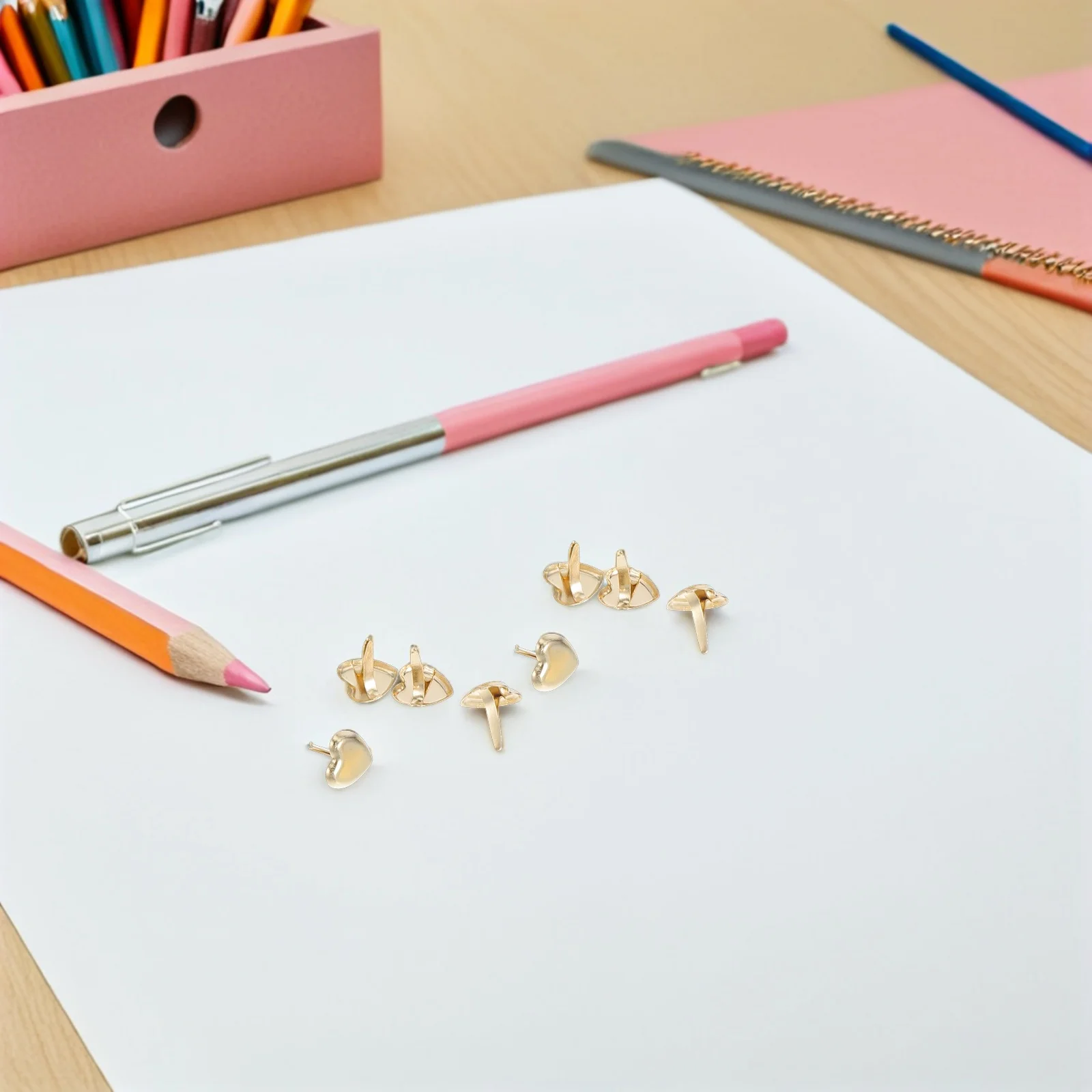 500 шт. застежки для бумаги металлические штифты в форме сердца мини-шлепки для скрапбукинга DIY ремесла школьные проекты принадлежности для скрапбукинга