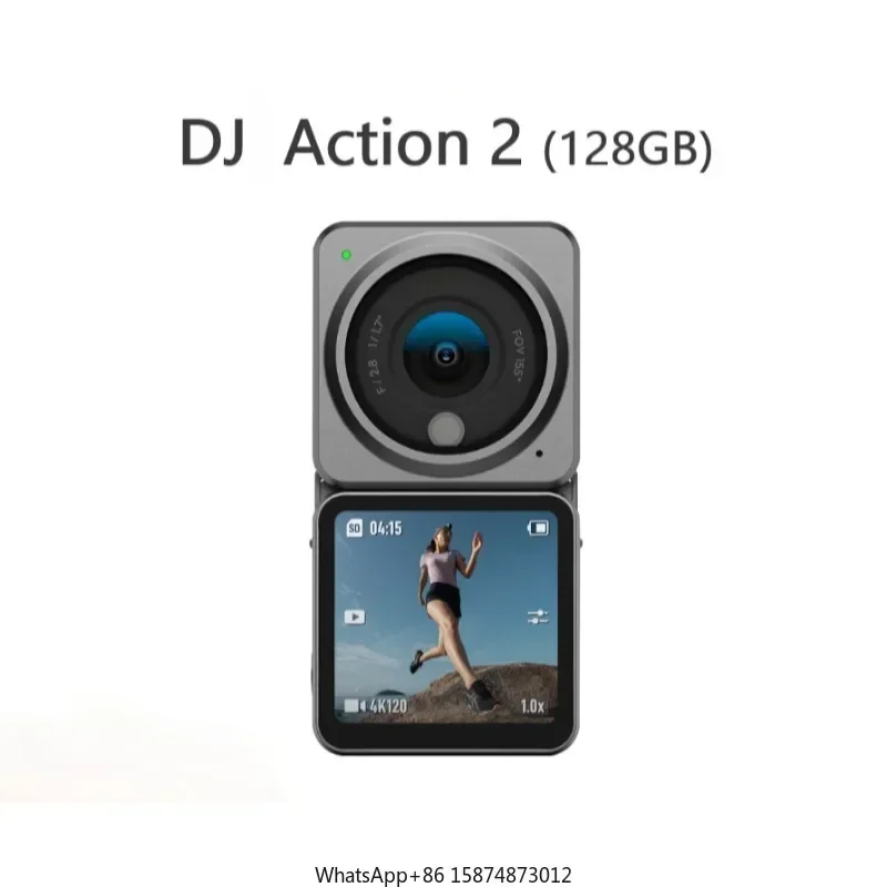 

ForDJ1 Action 2 Power Combo(128GB) Action Cam era 4K+Extended Bat tery Module 4K/120fps Super-Wide 155° FOV Magnetic Attachments