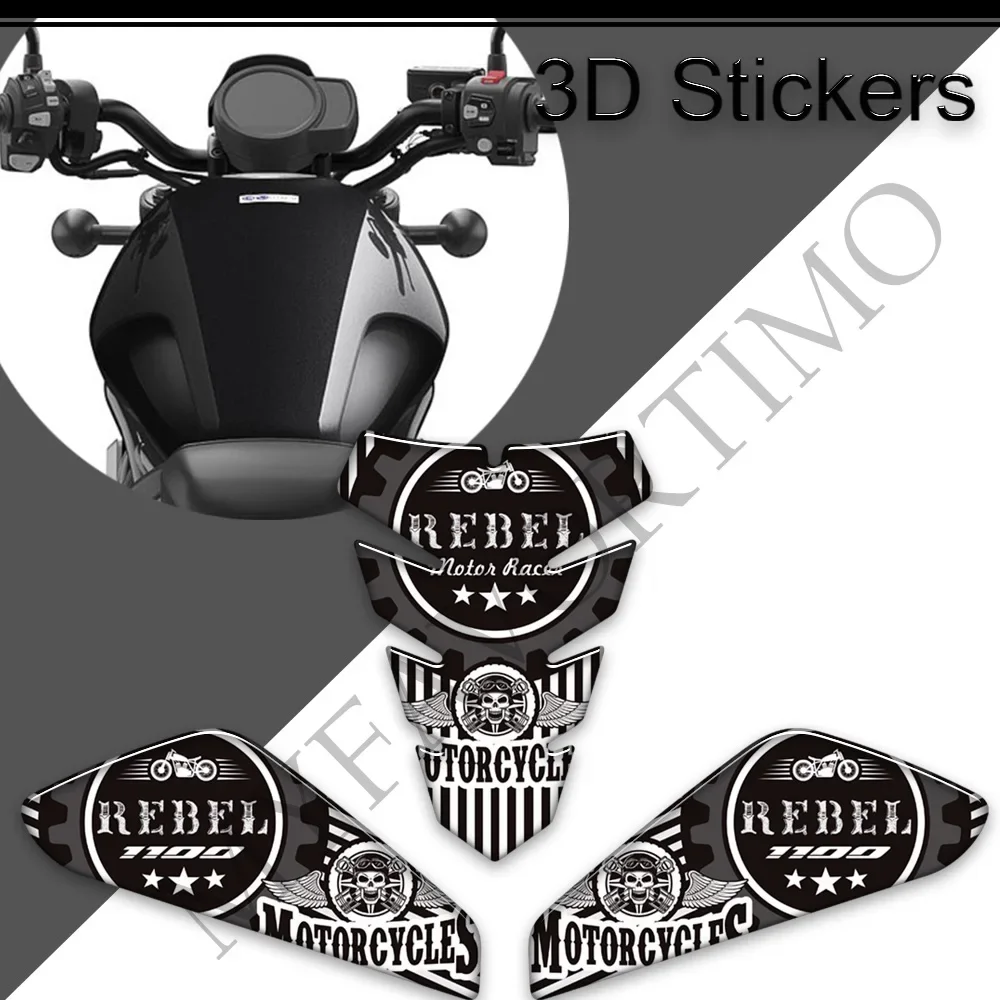 Motorcycle Tank Grips Pad Gas Fuel Oil Kit Knee Stickers Decal Emblem Protection For HONDA REBEL CMX1100 CMX 1100 2021 2022