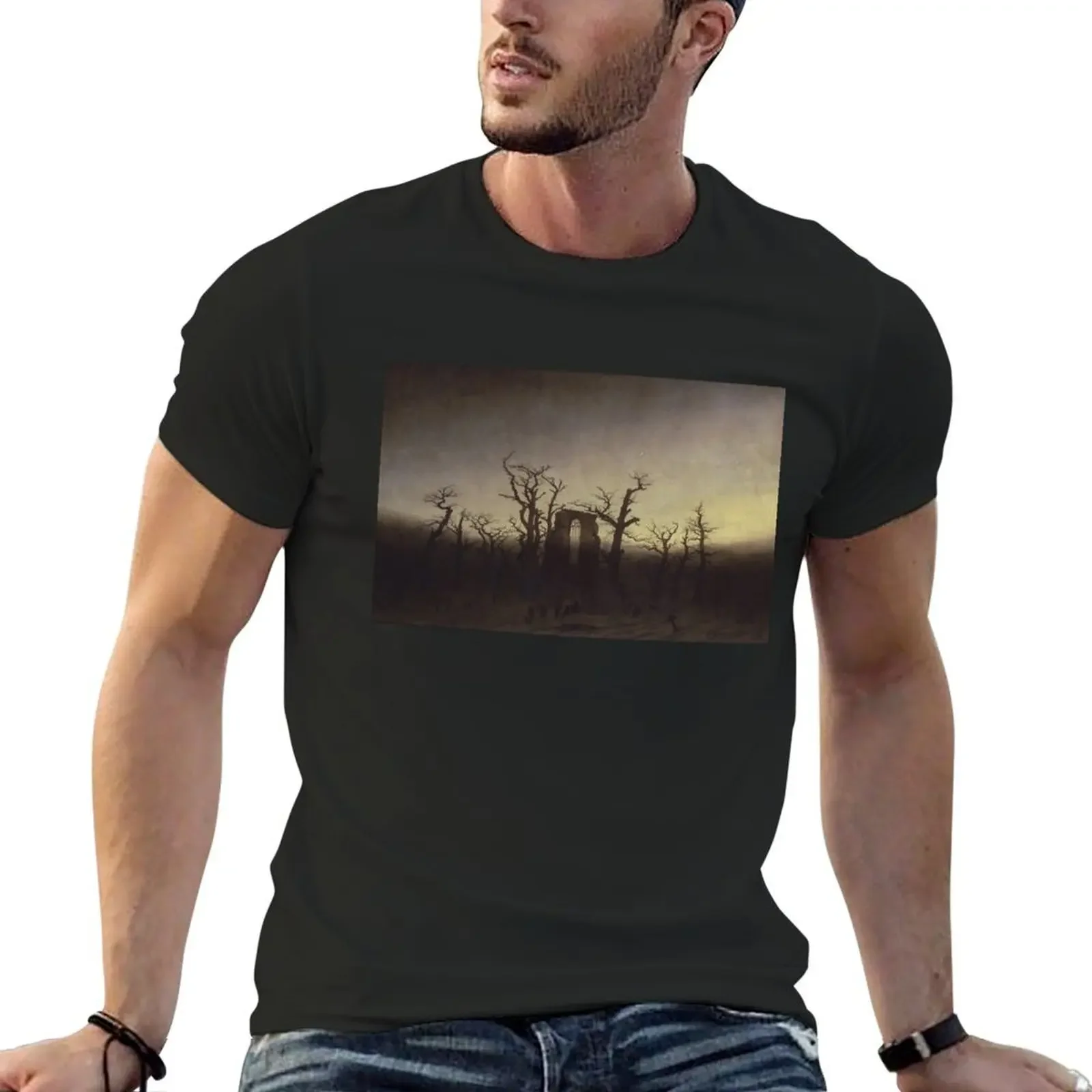 

The Abbey in the Oakwood - Caspar David Friedrich T-Shirt designer shirts cheap stuff workout shirts for men