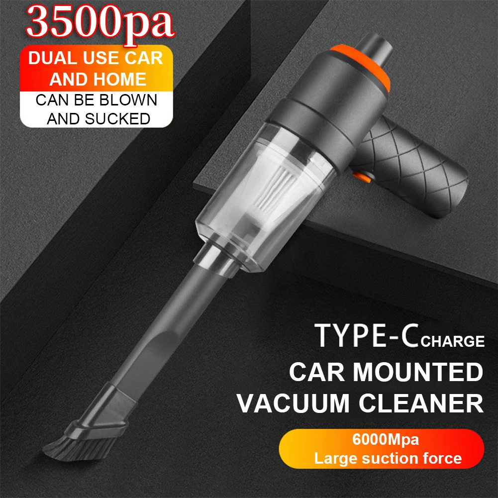 Handheld Car Vacuum Cleaner 3500pa Cordless Strong Suction Portable Hand Vacum 1200mAh Rechargeable Car Vacuum for Home Car