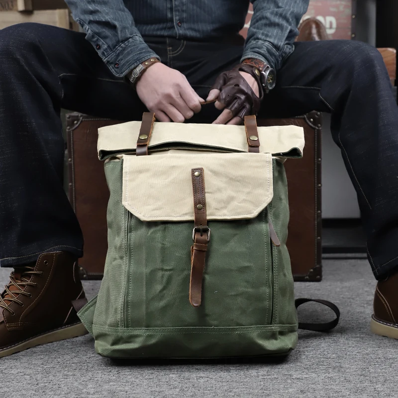 

Vintage Canvas Backpack Men's Outdoor Shoulder Bag Large Capacity Mountaineering Bag Handbag Backpack Male Travel Bag