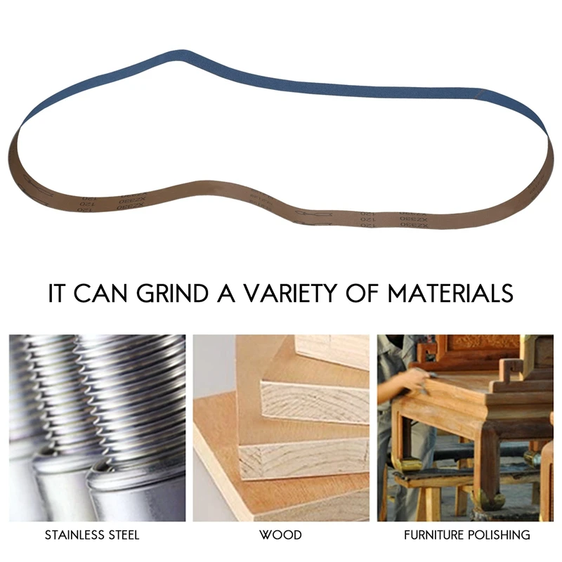 Alumina Sanding Belts Set of Six 6Pcs 2 x 72 Inch 120 Grit Zirconia Sanding Belts Metal Grinding Polishing