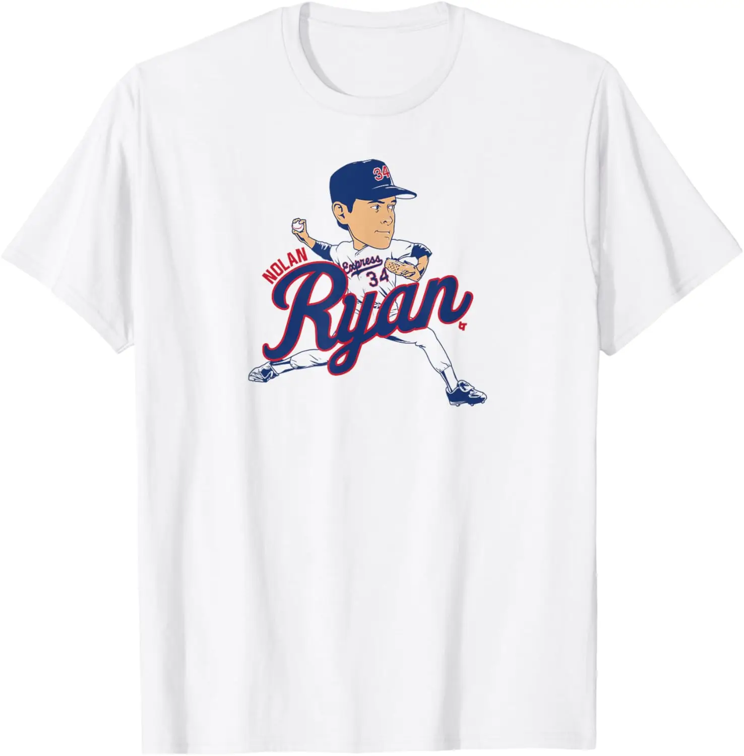 Nolan Ryan - Caricature - Texas Baseball T-Shirt