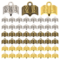 Wholesale 30pcs 3 Color Open Holy Bible Book Charms Alloy Metal Pendants For DIY Bracelets Necklace Jewelry Making Craft 12*10mm