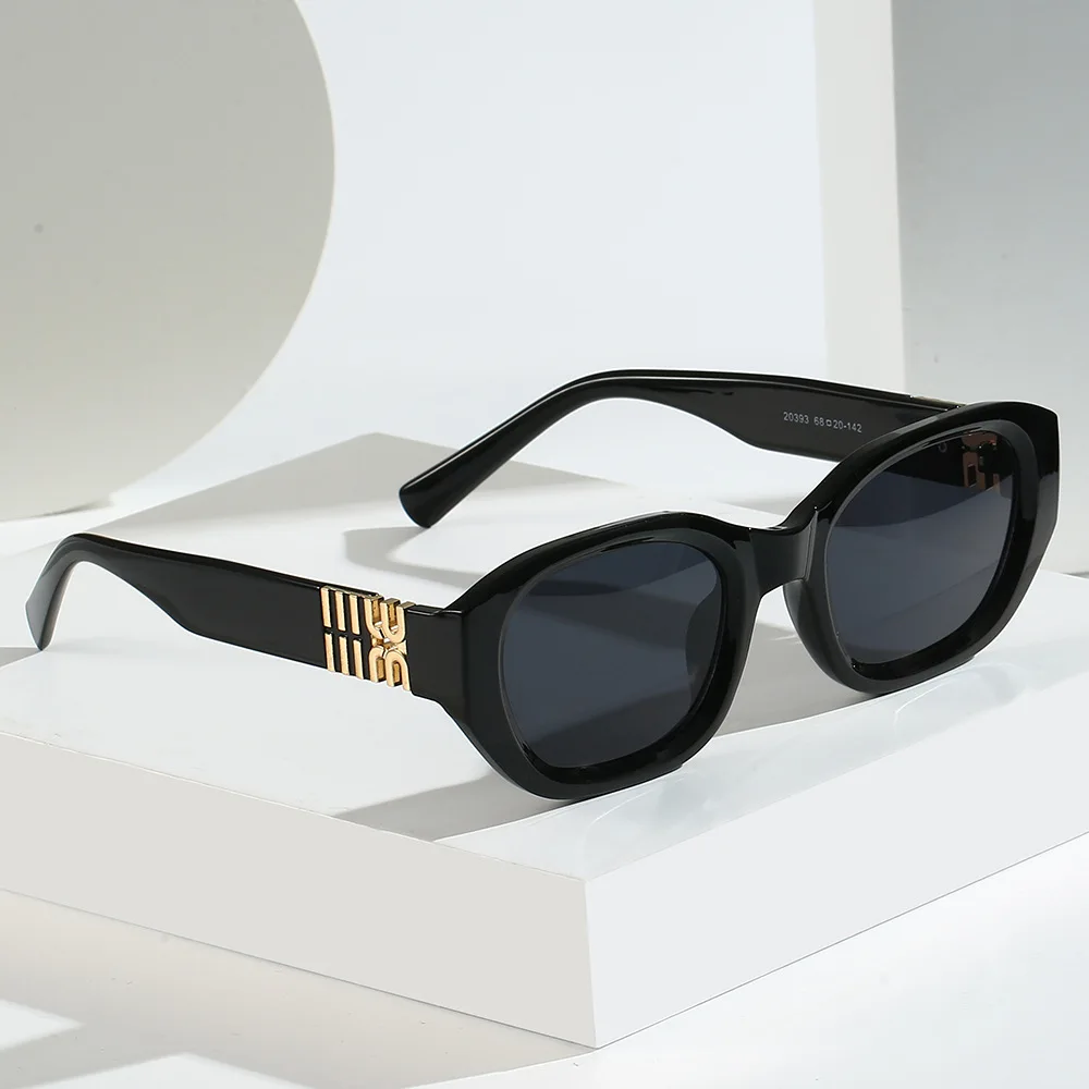 New Fashion UV400 Sunglasses Women Retro Cat Eye Polygonal Vacation Outdoor Sun Block Sun Glasses Ladies Eye Glasses Gafas