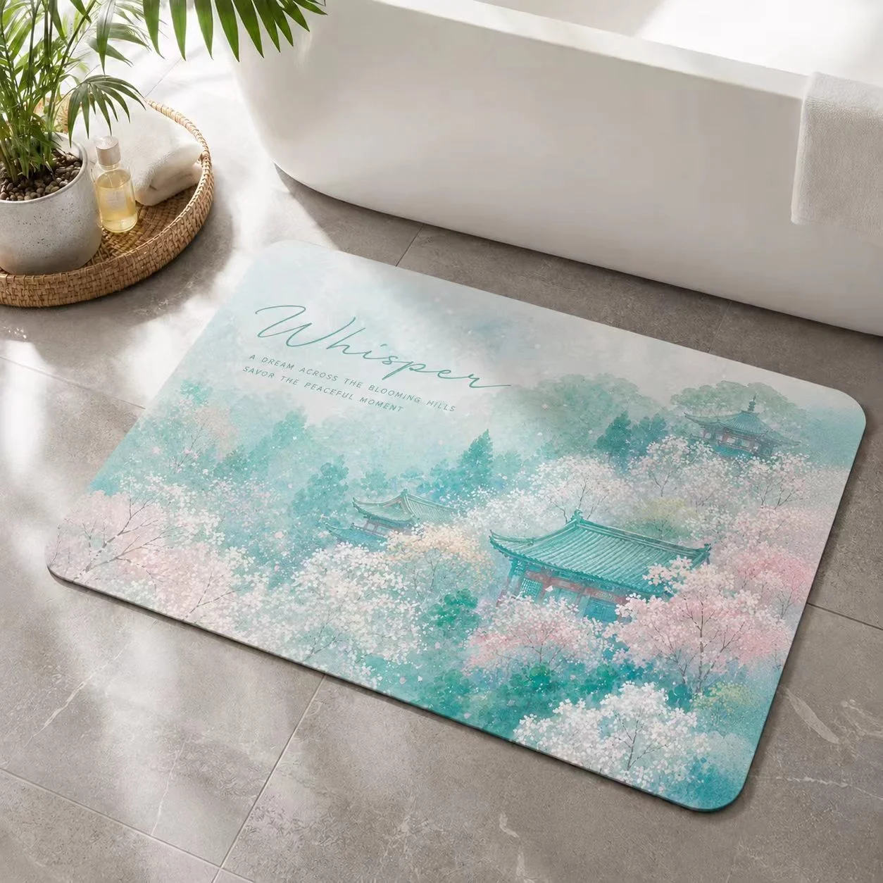 Diatomaceous Earth Absorbent Bath Mat New Chinese Style Entrance Door Mat Non Slip