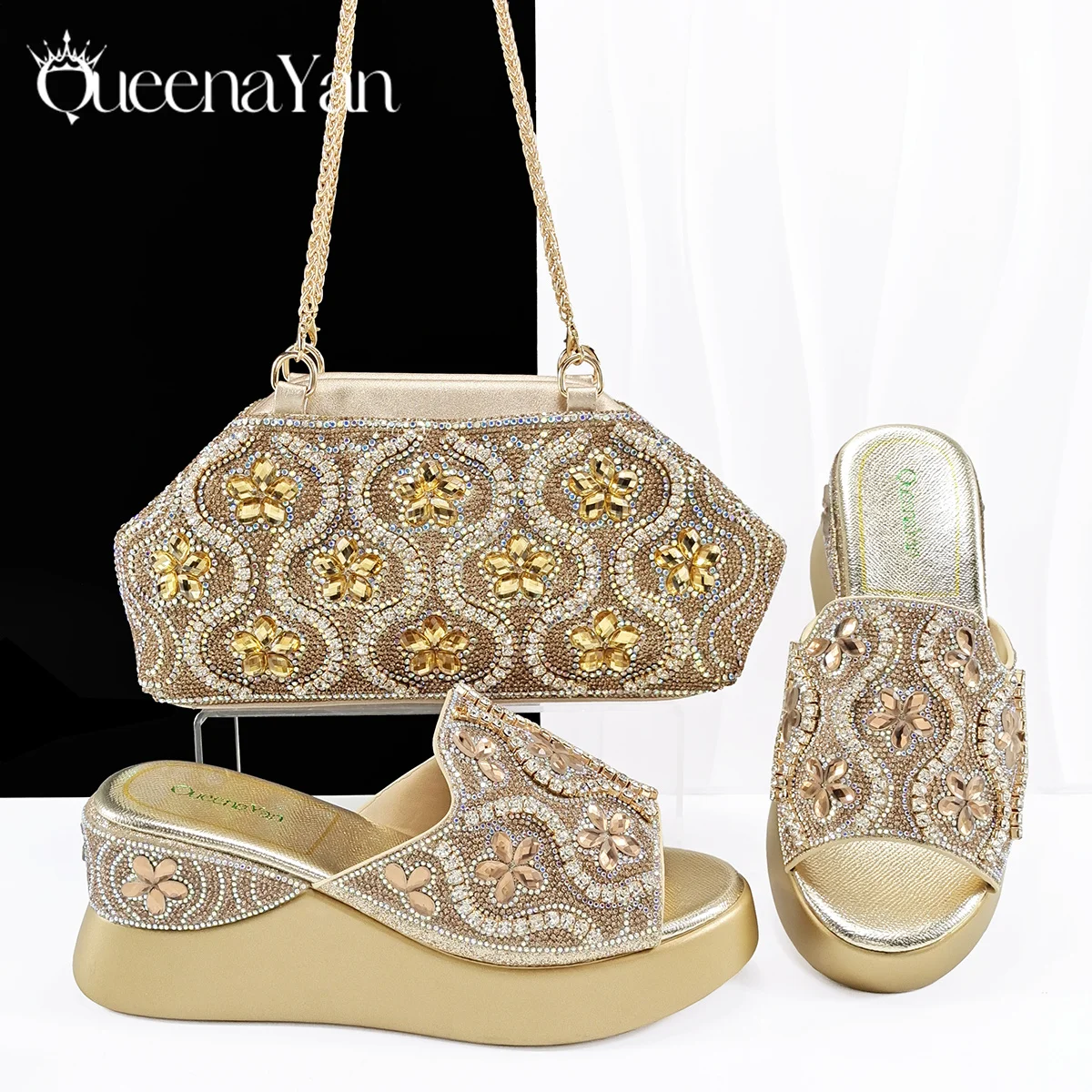 queena-yan-el-mas-nuevo-estilo-maduro-color-dorado-diamantes-de-imitacion-y-diseno-de-plataforma-zapatos-y-bolso-con-punta-abierta-para-mujer-conjunto-para-fiesta-y-boda