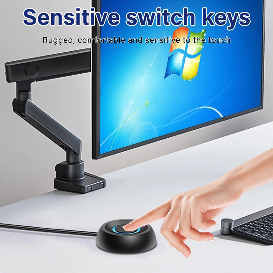 Computer Desktop Switch 1.8M Led Lights PC Motherboard External Start Power On/Off Button Extension Cable For Home Office