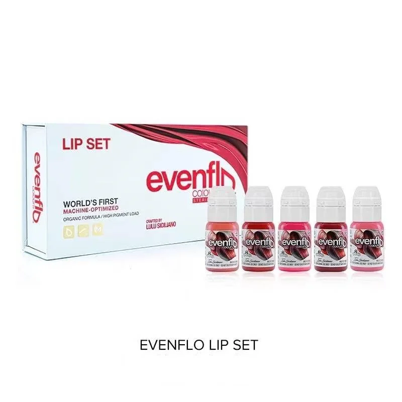 Perma Blend Evenflo Lip Set Mezcla profesional PMU Maquillaje permanente Pigmento Tatuaje Tinta Color. Producto delineador de labios Arte de belleza