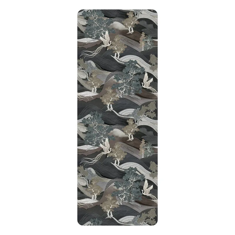 Lezyan-esterilla de Yoga de Pu de goma Natural de 5mm, impresión en Color de Fitness, pintura al óleo de estilo chino antideslizante, personalidad, gimnasia, entrenamiento