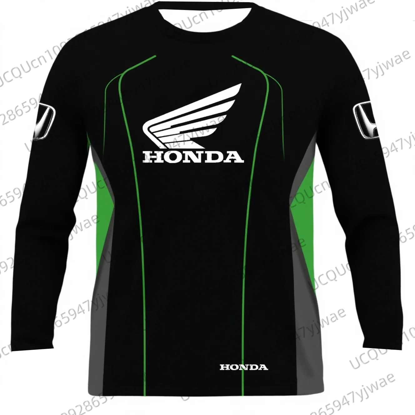 

Spring and Autumn 3D Printing Motociclista Biker Deportiva Quick Drying Long Sleeved Honda Riding T-shirt Tops For Men And Women