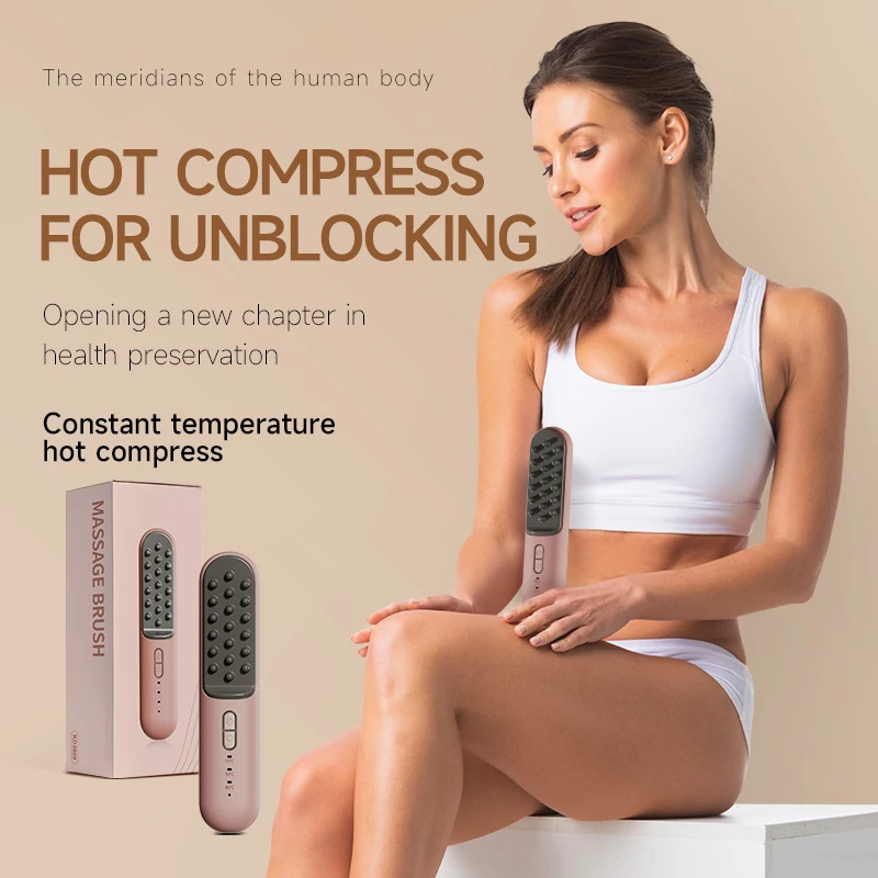 

KSKIN Electric Warm Meridian Brush for Whole Body Use Heat Therapy Heating Comb Health Comb Massage Instrument