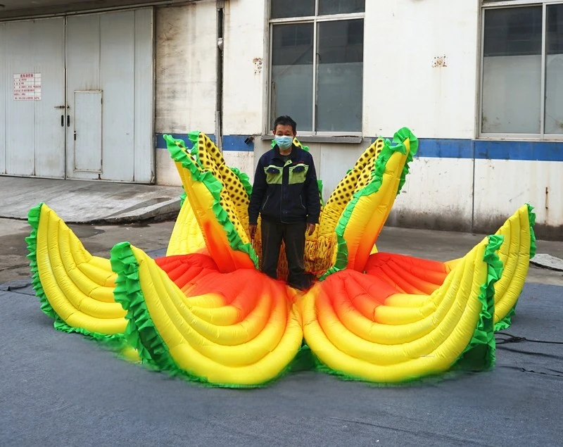 Flower Large Blooming Inflatable Yellow  Concert Stage Decorations Singer Appearance Props For Club Party Event