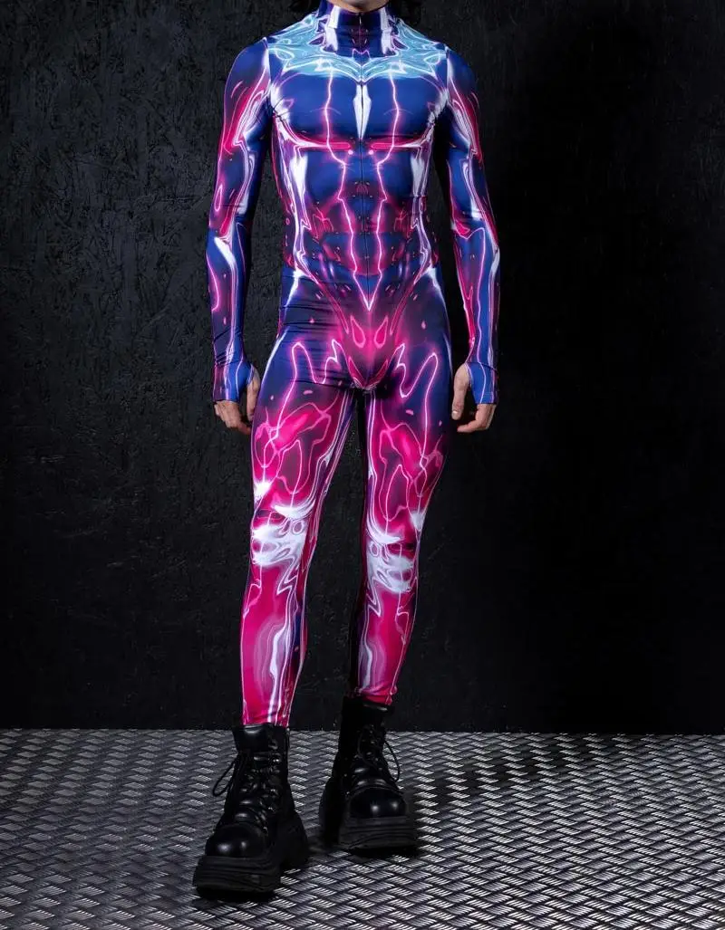 Halloween-Party-Performance-Roboter-Jumpsuit Weltraum-Soldaten-Kostüm Tech-Soldaten-Strampler Rollenspiel Universum-Kampf-Bodysuit 2026 – Detail 13