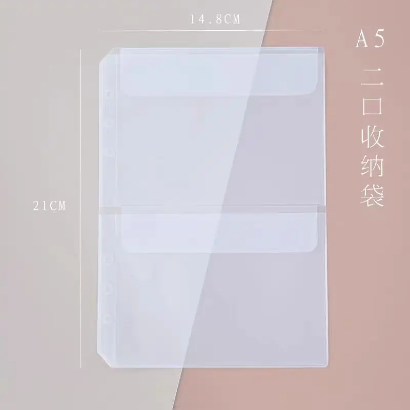 Classeur A5 en PVC Transparent à 6 Trous, Sac de Rangement en Poudre pour Cartes et Billets, Porte-Cartes, Pochettes, 10 Pièces/Ensemble