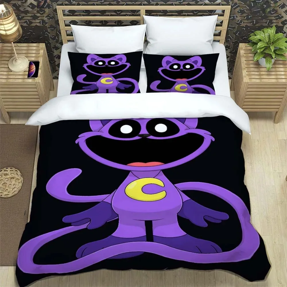 3D Print Anime Smiling Animals CATNAP DOGDAY Bedding Set Brand New Cool Anime Quilt Cover Pillowcase Cute Cartoon Children Gift