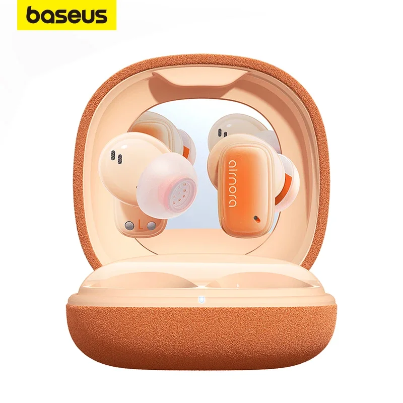 Baseus Airnora 2 Headphones Wireless Bluetooth 5.3 Earphones TWS Active Noise Reduction Headset Makeup Mirror Design Earbuds Pro