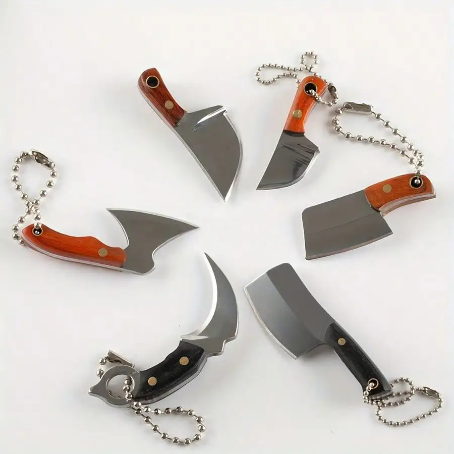 Damascus Mini Axe-Shaped Knife Set EDC Knife Set Package Opener Cutter Box Knife view 5