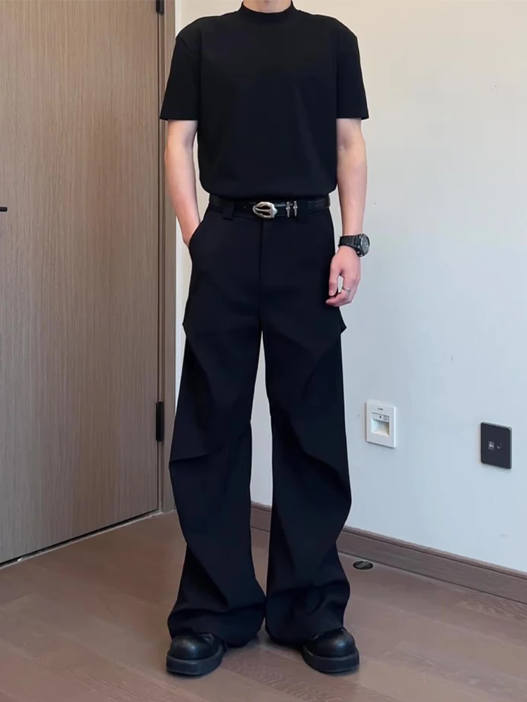 

Bla American Folded Drapey Men's Summer Thin High-End Feeling Cool Haome Micro-flared Pants High Street Ice Silk Straigh...