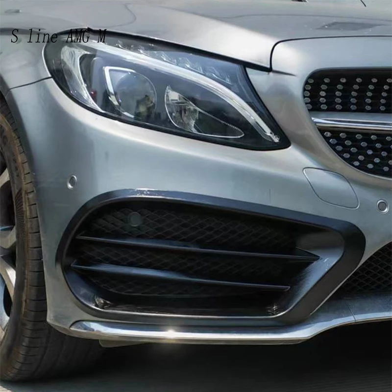 

Для Mercedes Benz C Class W205 2015-2018 автомобильная противотуманная фара рамка гриль передний бампер вентиляционное отверстие крышка Tuyere Body Kit автоаксессуары