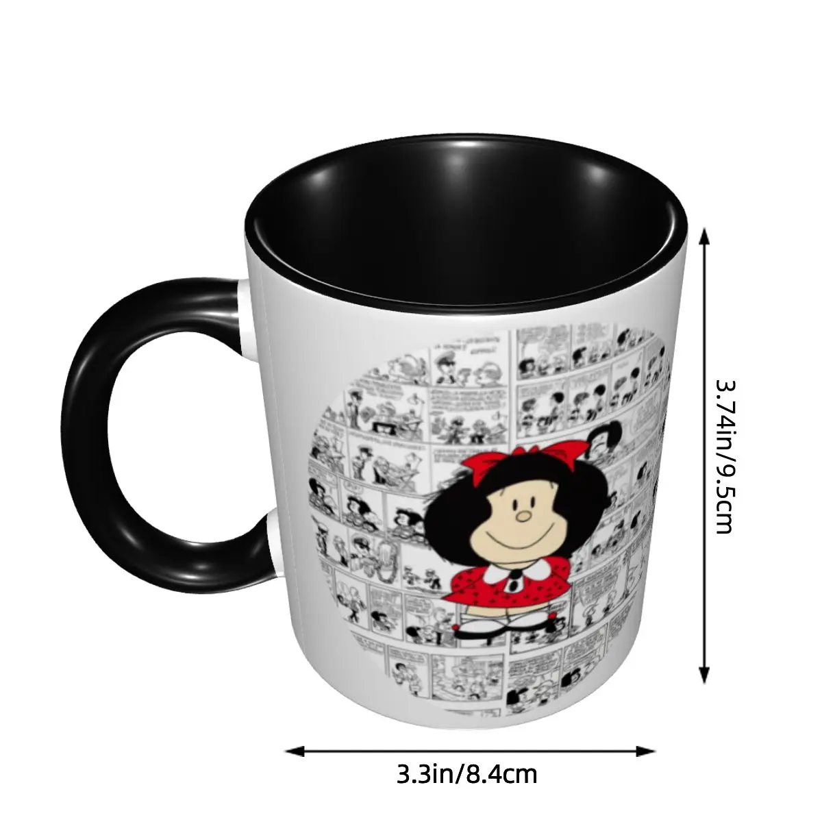 Custom Mafalda Cartoon Quino Comics Coffee Mugs DIY Ceramic Tea Milk Cup