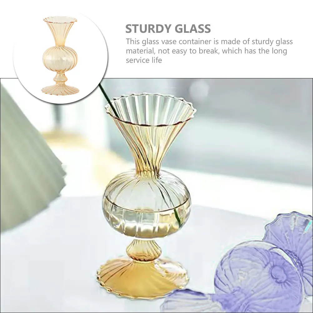

Vintage Glass Flower Vase Retro Style Decorative Bud Vase for Home Office Desktop Plant Arrangement Hydroponic Use
