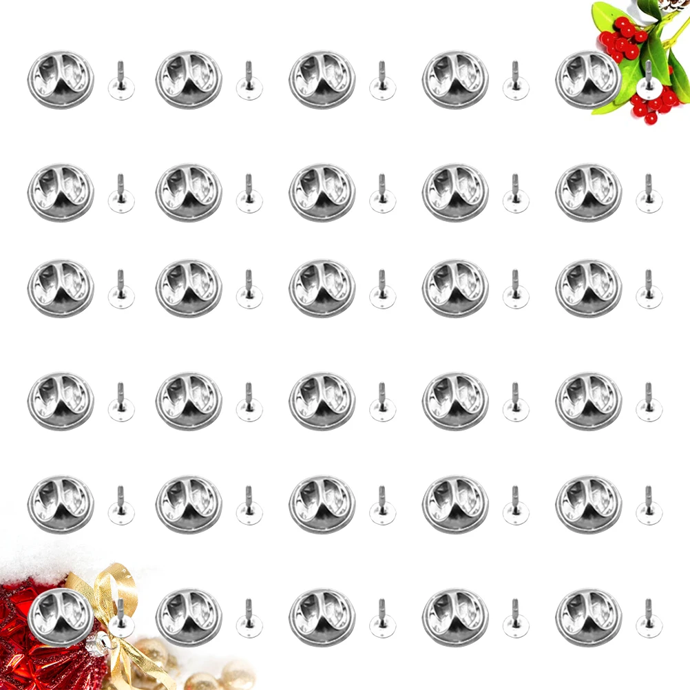 

100set Pin Backs Tie Tacks Lapel Holder Brooch Clasps Clutch Badge Blank Diy Jewelry Accessories Alloy Sturdy Light Easy Install