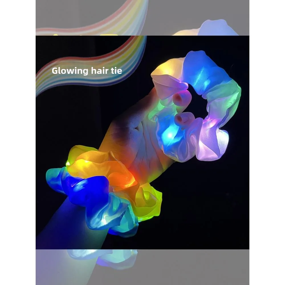

Concert Support Glowing Bracelet Women's Bar Dancing Flashing Prop Hair Tie Party Accessory Bar Jumping Essential Headwear