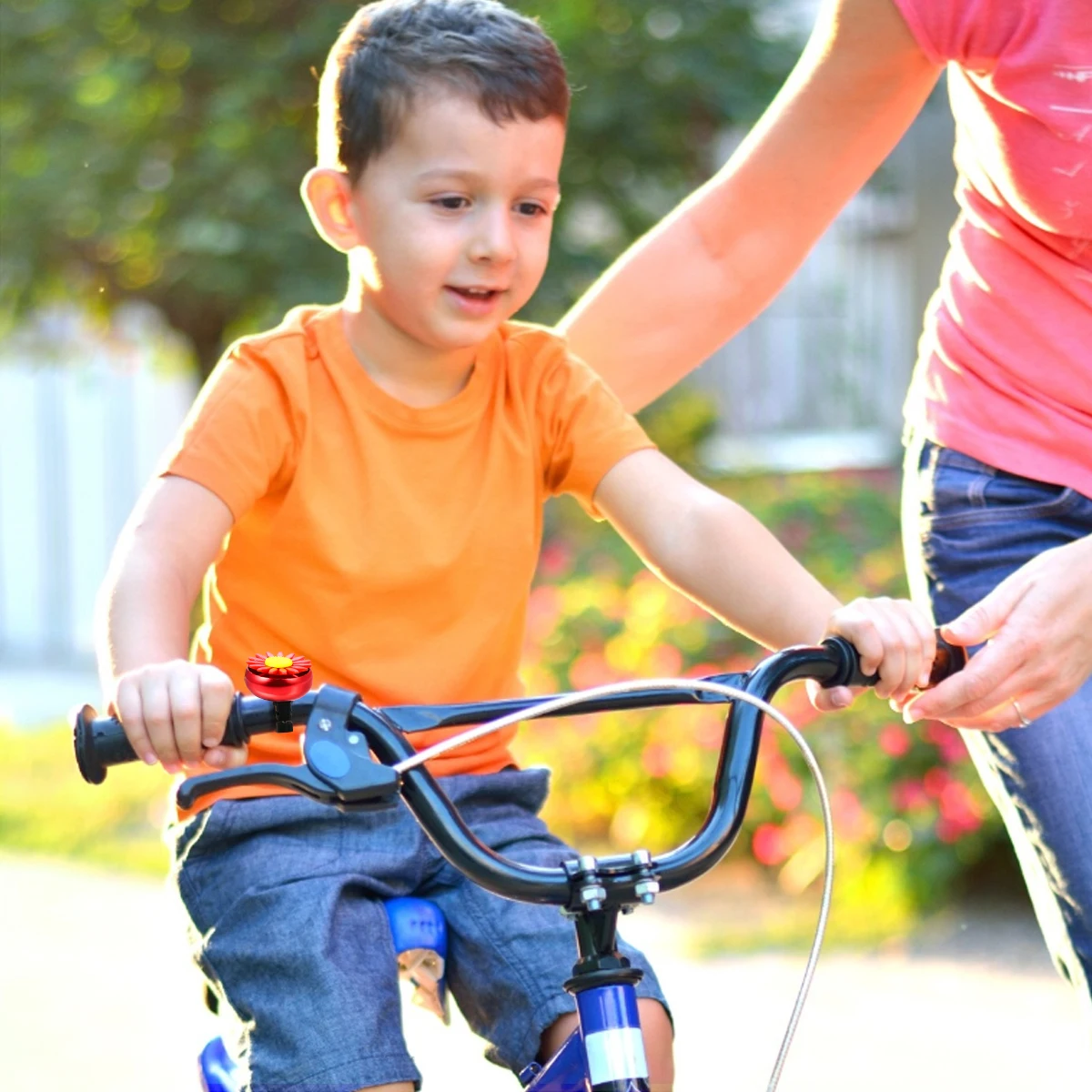 

Cute Sunflower Bike Bell for Kids Bikes 2 2cm Handlebar Diameter Clear Sound Lightweight Children Folding Cruiser Bicycle