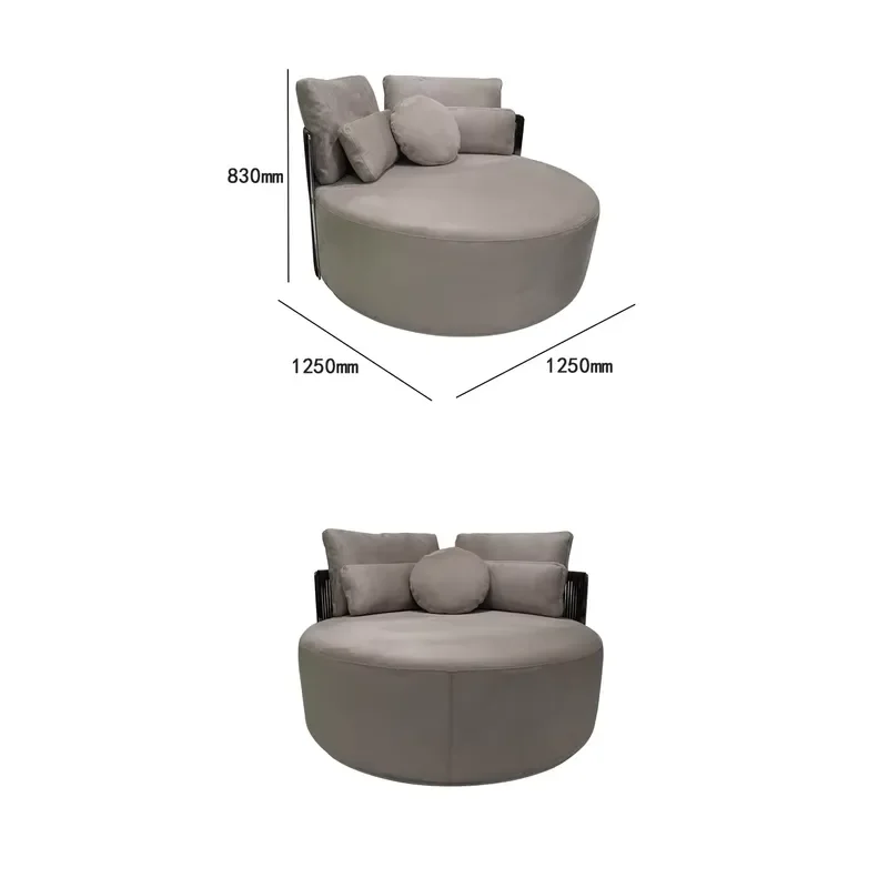 Modern Single Round Leisure Lounge Chair with Convertible Feature for Home Office Bedroom Living Room Upholstery Sofa