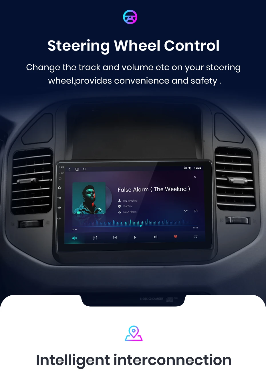 Junsun drahtloses Carplay Android Auto Autoradio für Mitsubishi Pyjero V60 V68 V73 2011-2016 GPS Multimedia 2 Din – Detail 12