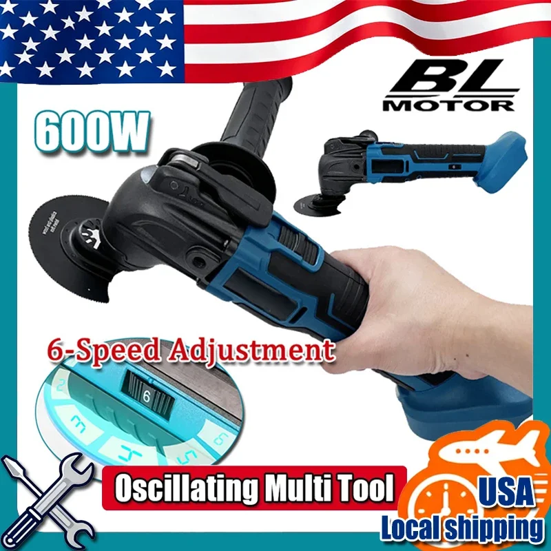 

600W Oscillating Multi Function Tool 20000OPM Electric Saw Trimmer Cutting Woodworking Power Tool Fit Makita 21V 18V Battery