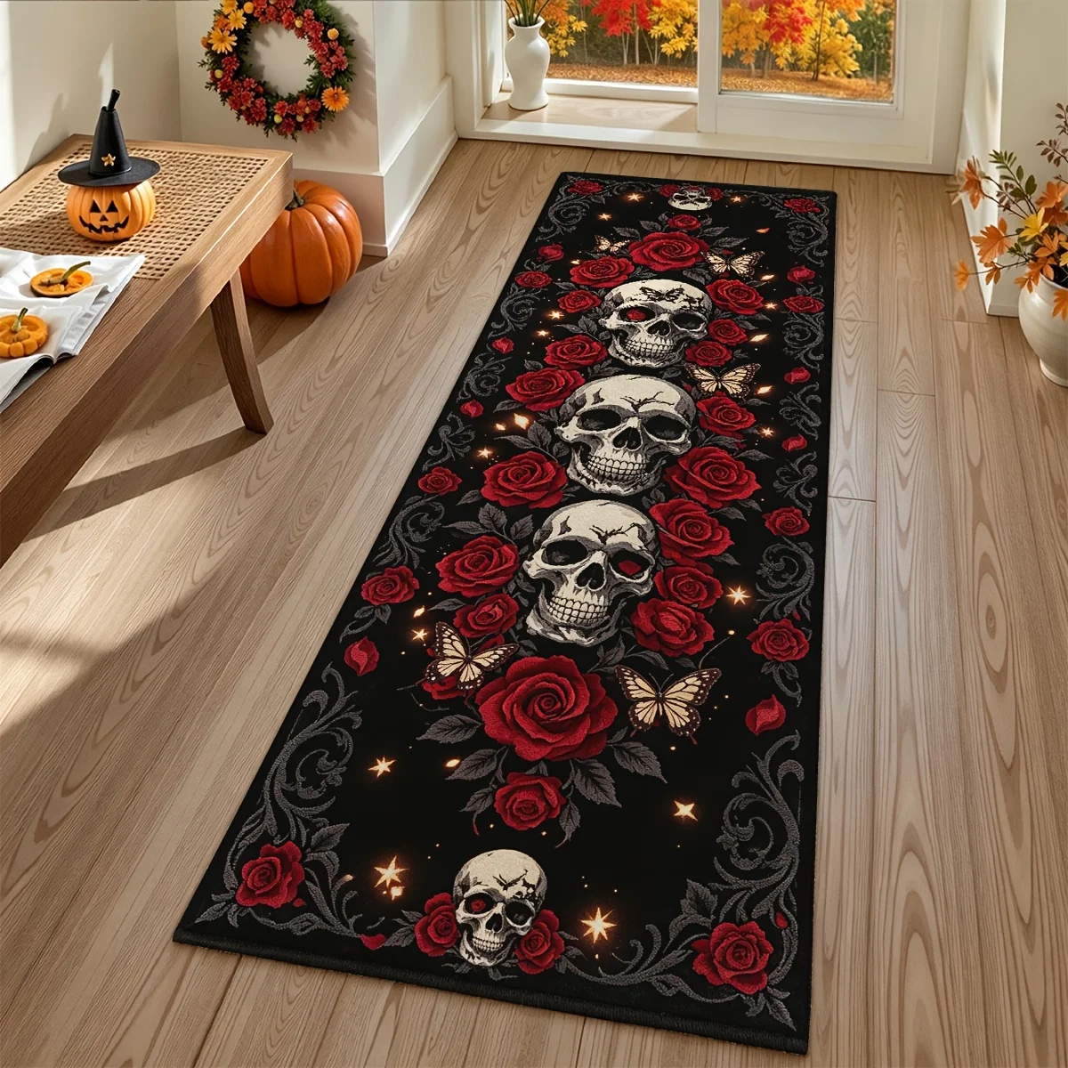 Commercial Printing And Graphics - Skull Front Patio Deurmat Halloween Skull