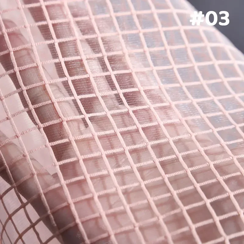 50x140cm Mesh Plaid Fabric Textured Organza Crisp Fabric for Sewing Bridal Dress Headdress Bottoming Garment DIY Materials image 3