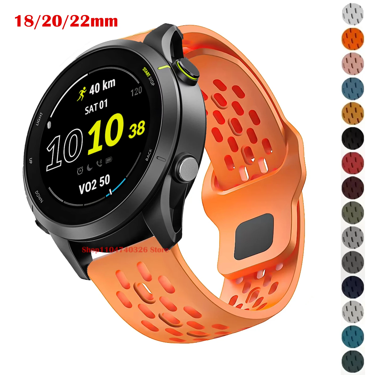 Correa de silicona de 18, 20 y 22mm para Garmin Active 6 5/Venu 3 2/Vivoactive 6 5, correa para Garmin Forerunner 55, 158, 245, 255, 265, 745, 965