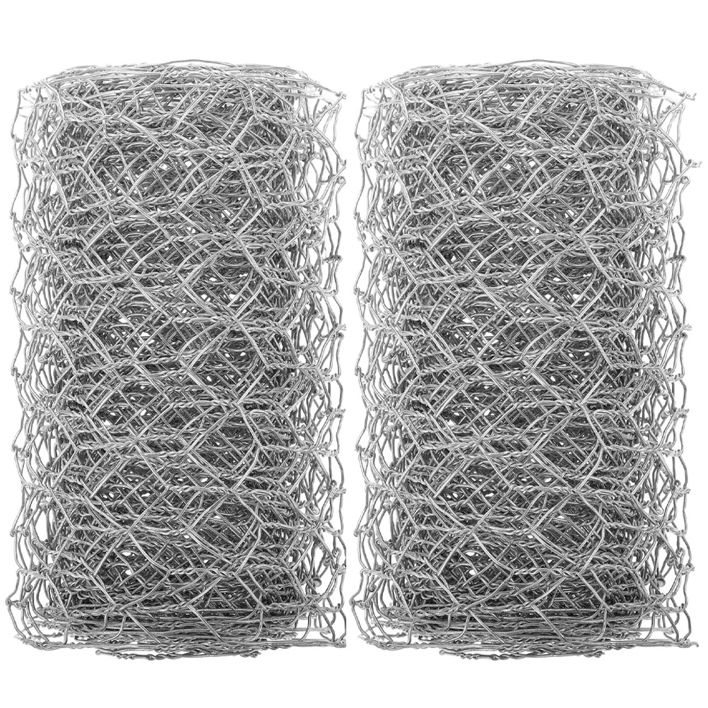 

2 Pcs Netting Hexagonal Barbed Wire Chicken Metal for Livestock Barrier Mesh Coop Fence