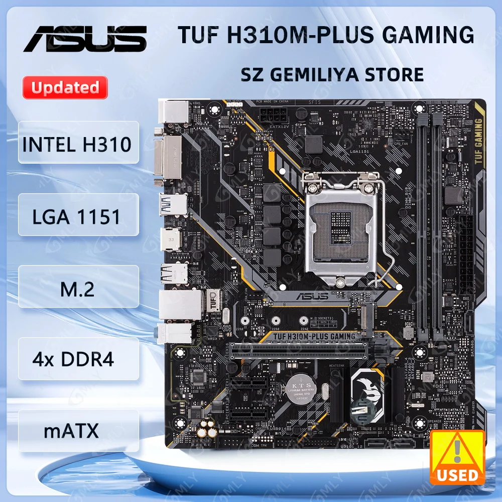 

ASUS TUF H310M-PLUS GAMING Motherboard Intel H310 Socket 1151M.2 DDR4 32GB support Core i3-8300 Core i5-8500 Core i5-9400 cpu