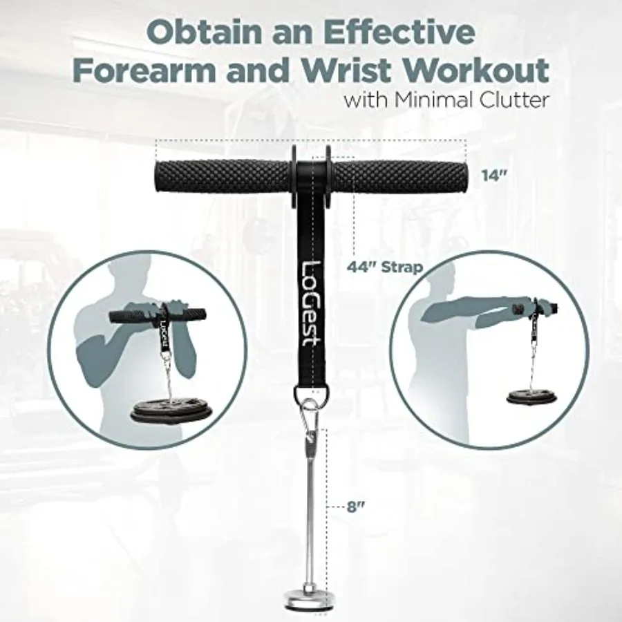 مسدس الساعد - أسطوانة معصم الساعد - معدات تدريب الساعد - قلب فولاذي مع مقابض مطاطية غير قابلة للانزلاق - Build Mu