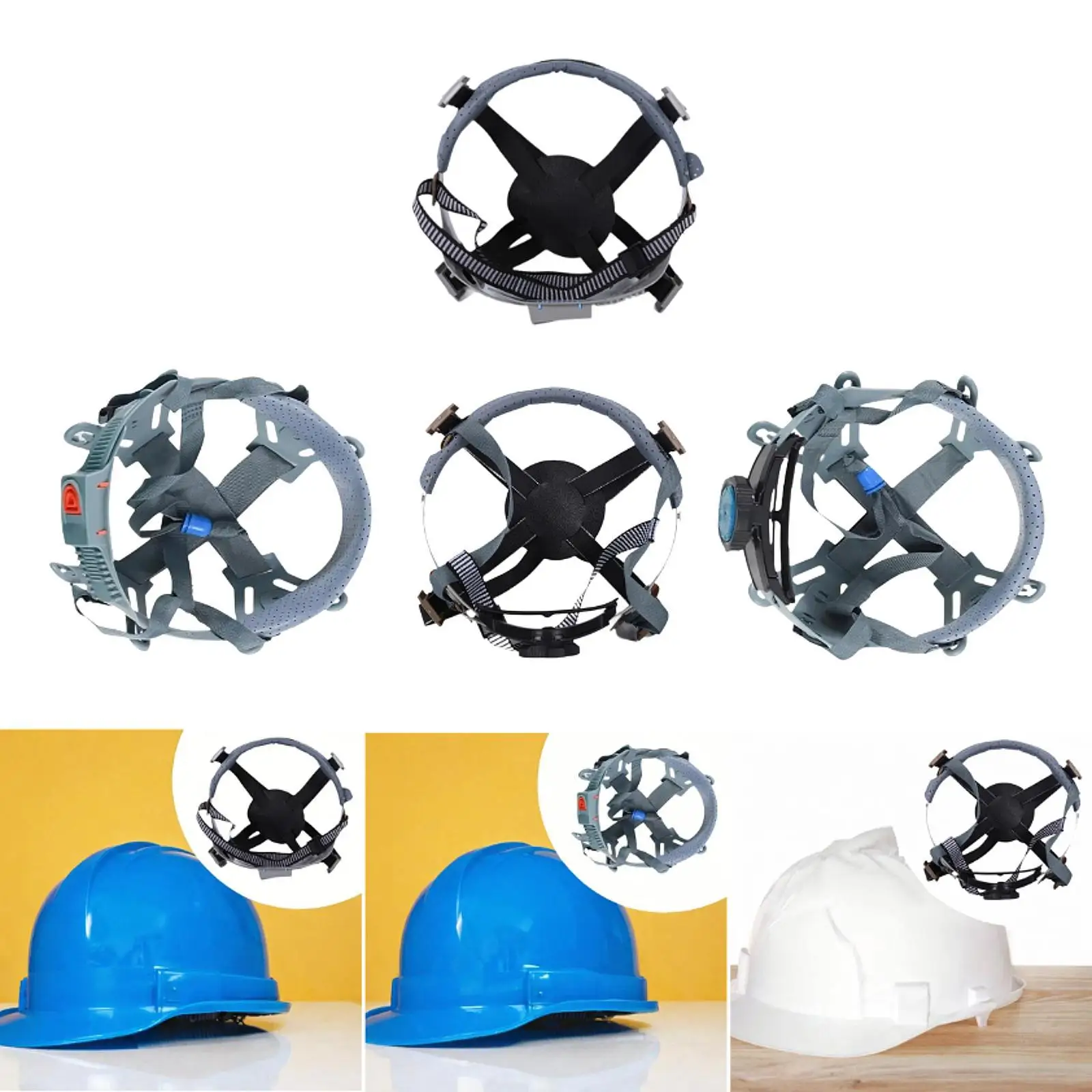 

4 Point Hard Hat Replacement Ratchet Suspension Universal Attachment Lightweight Shock Absorbing Breathable Directly Replace