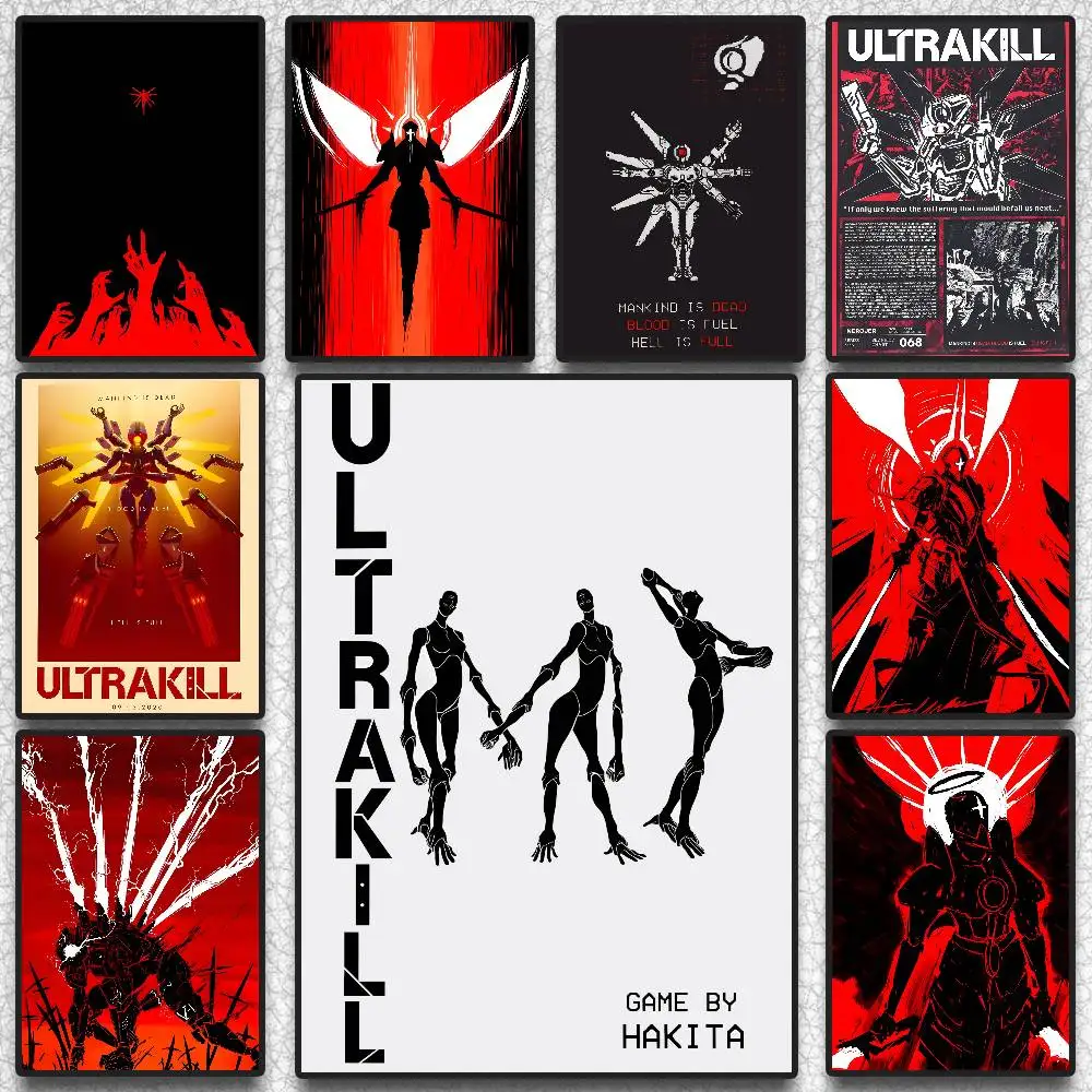 U-ULTRAKILL Hot Anime Poster HD Kunst klebrige Wand wasserdicht Zuhause Wohnzimmer Schlafzimmer Bar ästhetische Dekoration