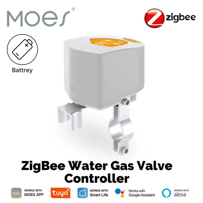 

MOES Tuya ZigBee умный аккумулятор контроллер водяного газового клапана автоматическое низкое энергопотребление голосовое управление с Alexa Google Home