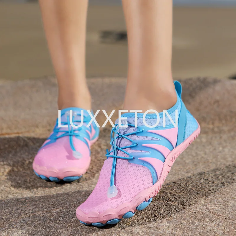 New Five Finger Shoes Couple Summer Quick Drying Breathable Beach Shoes Soft Sole Swimming Shoes Outdoor Creek Tracing Shoes