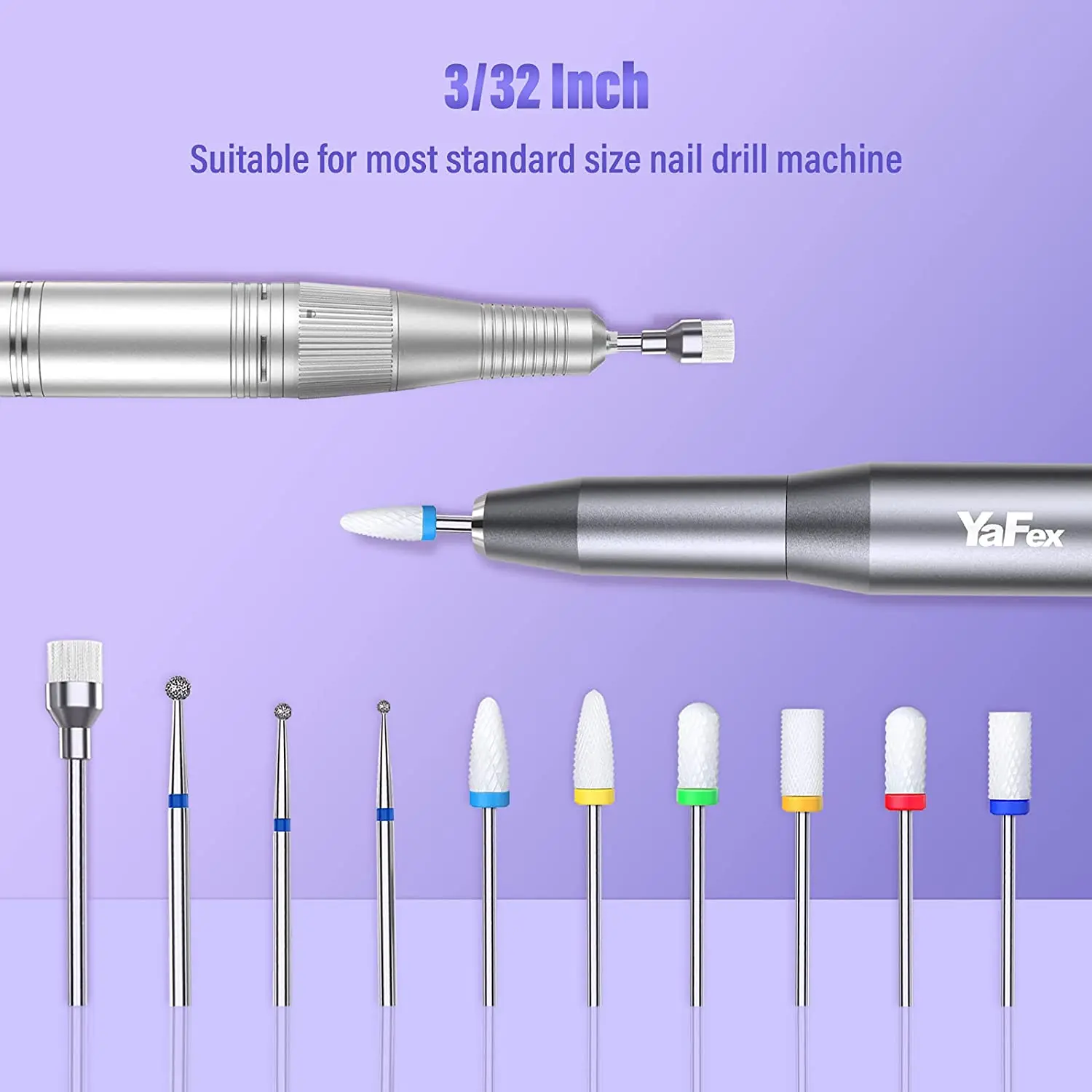 10 Pcs Ceramic Milling Cutter For Manicure Set Electric Diamond Removing Gel Varnish Nail Drill Bits Tool